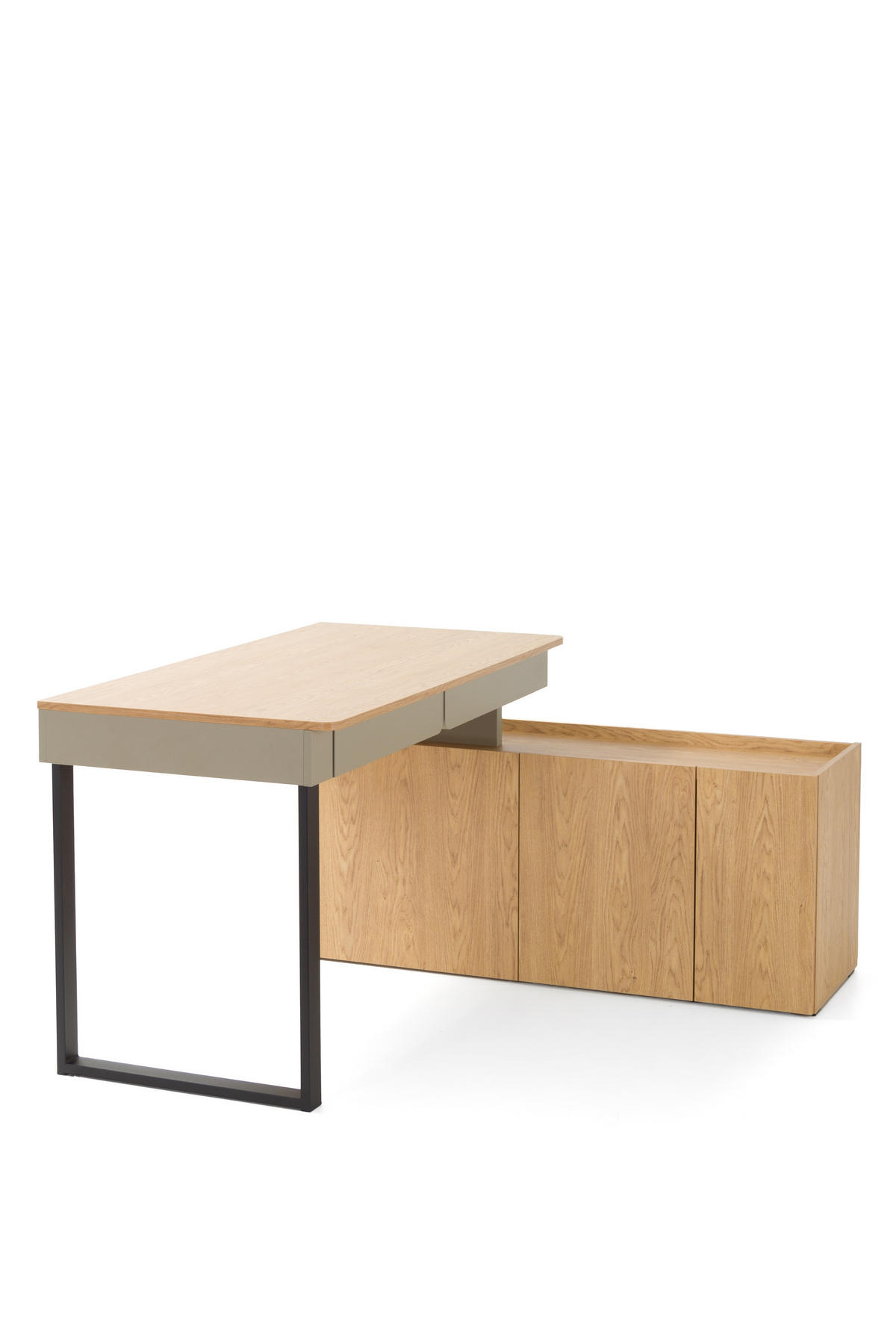 SCHREIBTISCH MURO 131x140x74,5 cm Bürotisch Computertisch, Hellgrün - Hellgrün, Holzwerkstoff (140/131/74.5cm) - MASSENO