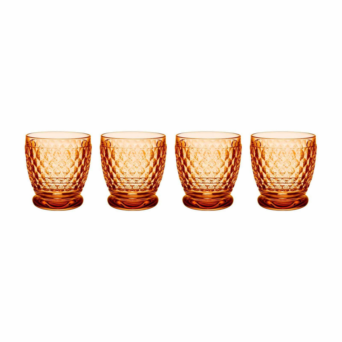 BECHER Boston Coloured Apricot 330 ml 4er Set - Orange, Glas (0.4L) - Villeroy & Boch