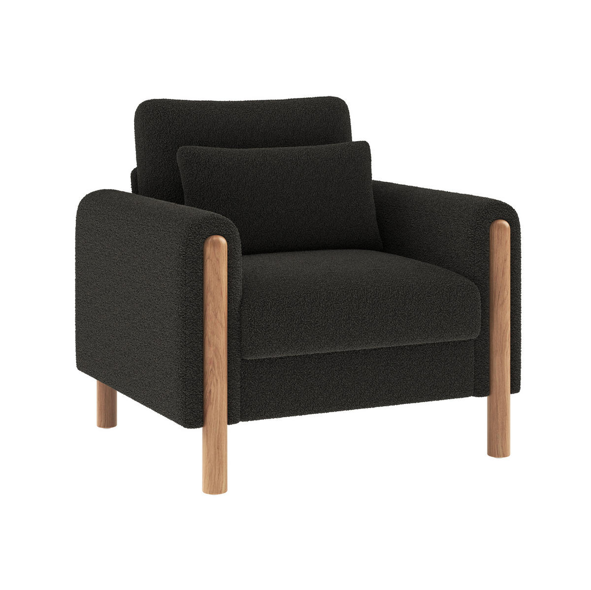 SESSEL mit Kissen 87 x 83 x 88,5 cm Teddy Dark Gray - Dunkelgrau, Kunststoff (83/88.5/87cm) - Meubliv
