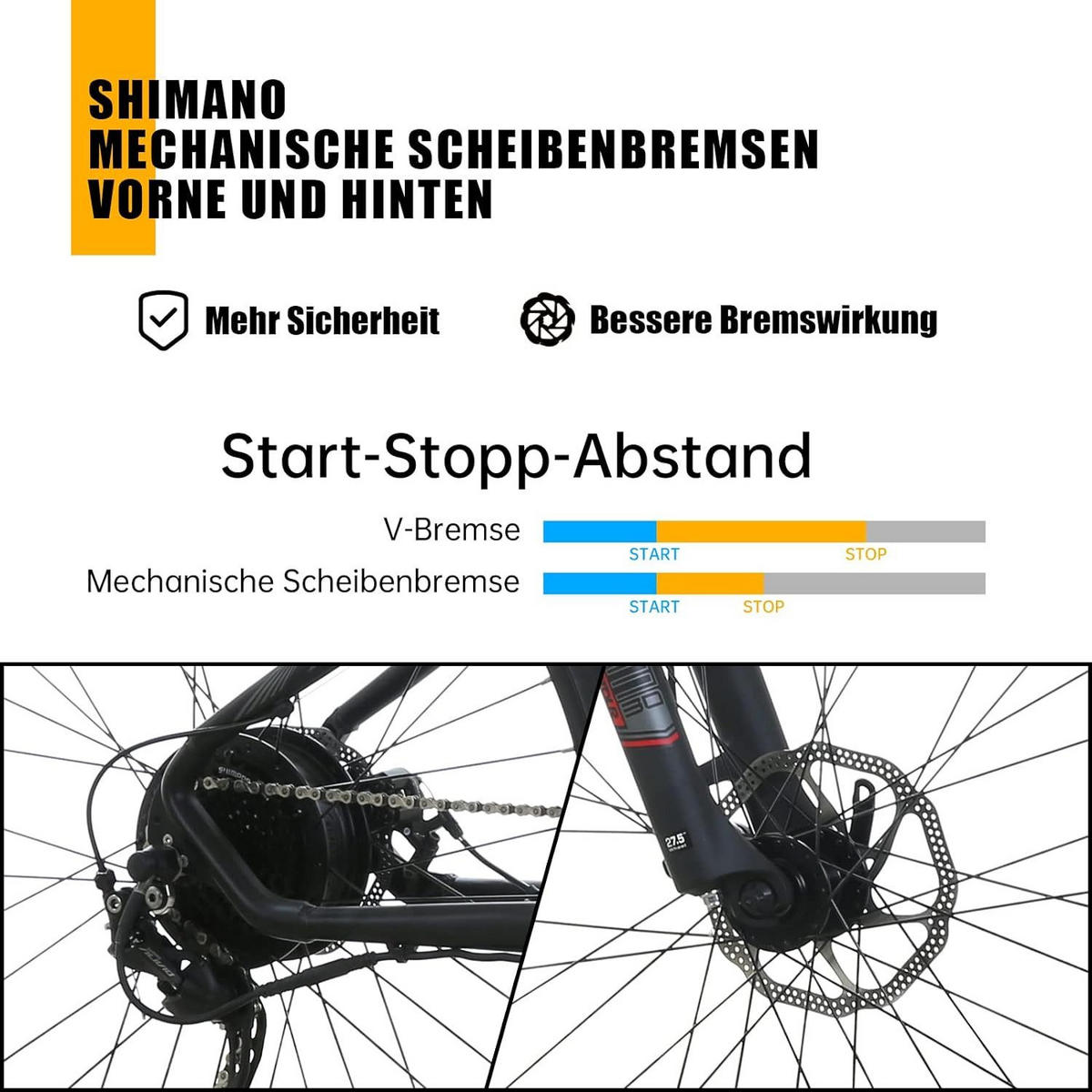ELEKTROFAHRRAD Flexi 27,5 Zoll 25km/h Reichweite 50-90 km - Rot, Metall (125cm) - Nettlife