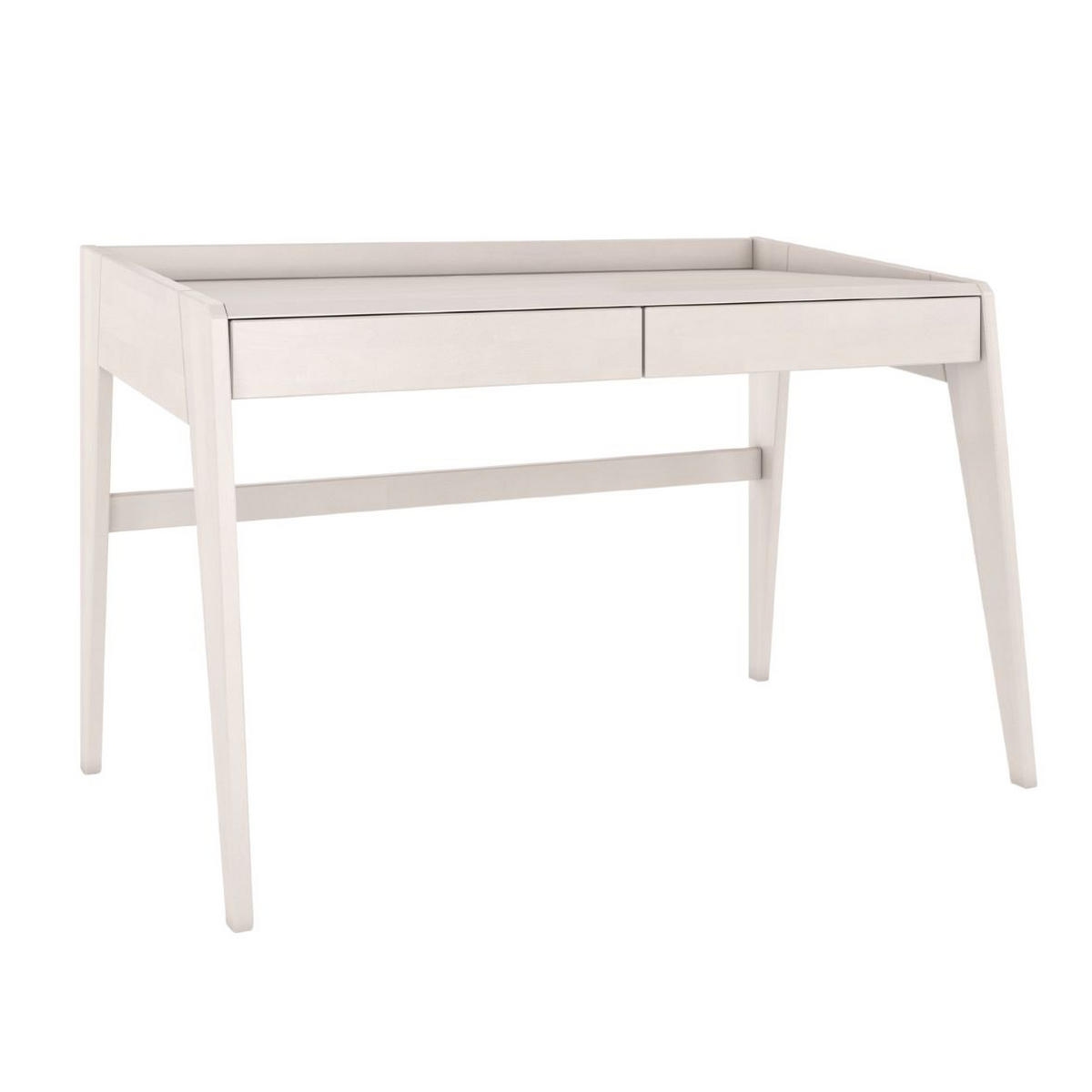 SCHREIBTISCH Lisa, 125/70/81 cm in Weiß, Buchenholz - Weiß, Holz/Buchenholz (70/125/81cm) - Visby
