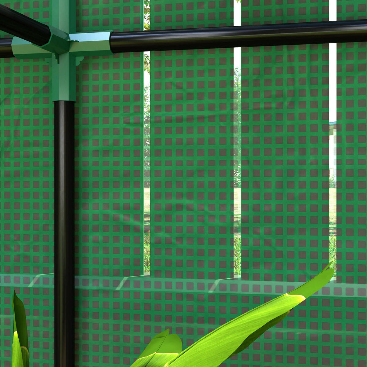 GEWÄCHSHAUS aus Stahl 100x40x150 cm in Grün mit 3 Regalen - Grün, Metall (40/150/100cm) - Modfu
