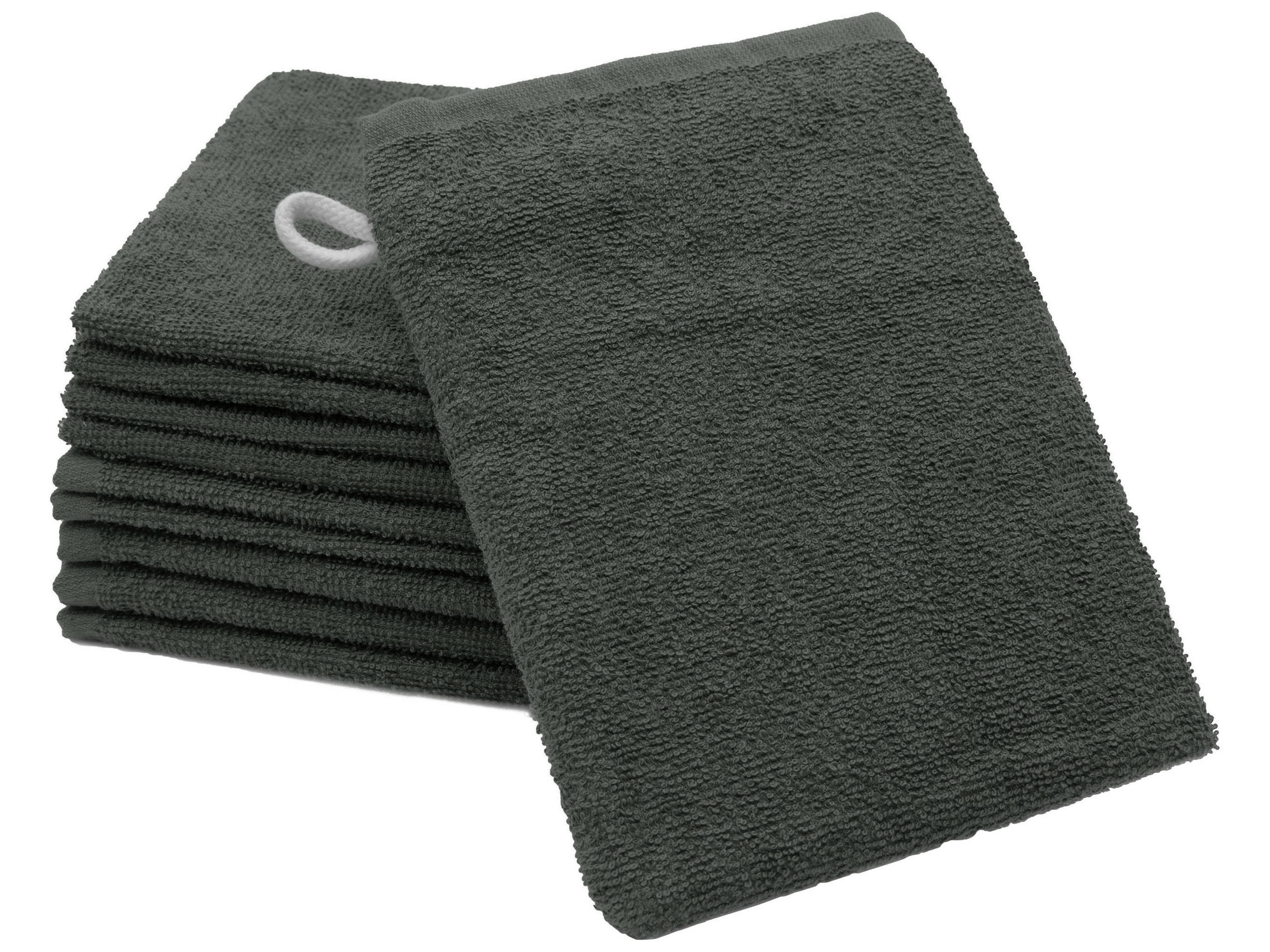 WASCHHANDSCHUH, 10er-Set, 16x21 cm, 100% Baumwolle, Grau - Anthrazit, Textil (16/21cm) - Zollner