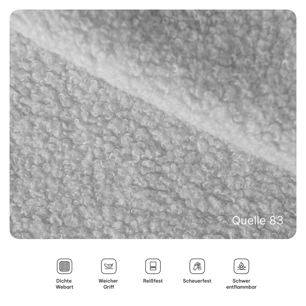 ECKSOFA SABI modulares Boneless Sofa mit Schlaffunktion Hellgrau Boucle-Stoff - Hellgrau, Textil (200/120cm) - MASSENO