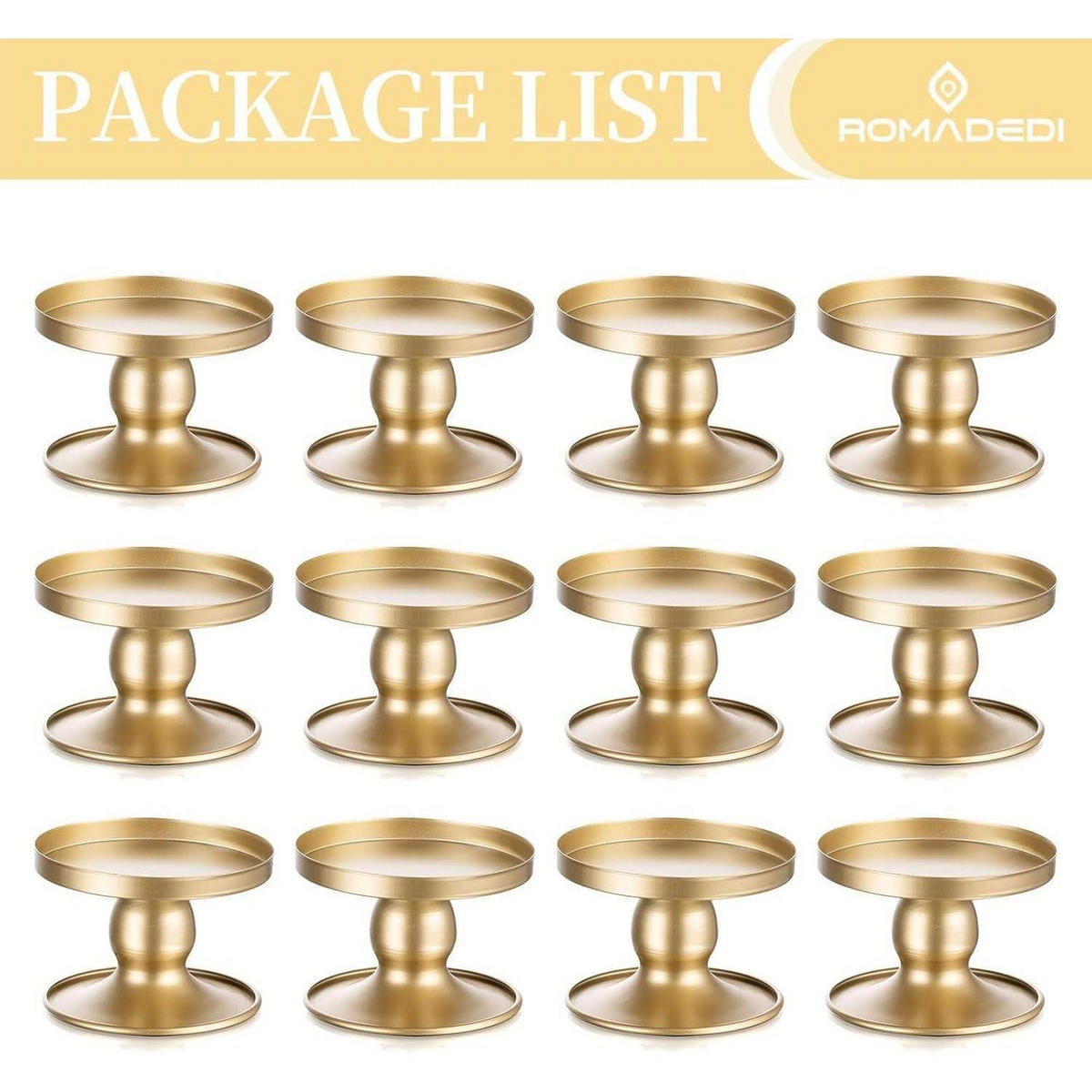 KERZENSTÄNDER 12er Set Gold Metall - Goldfarben, Metall (10/10/20cm)