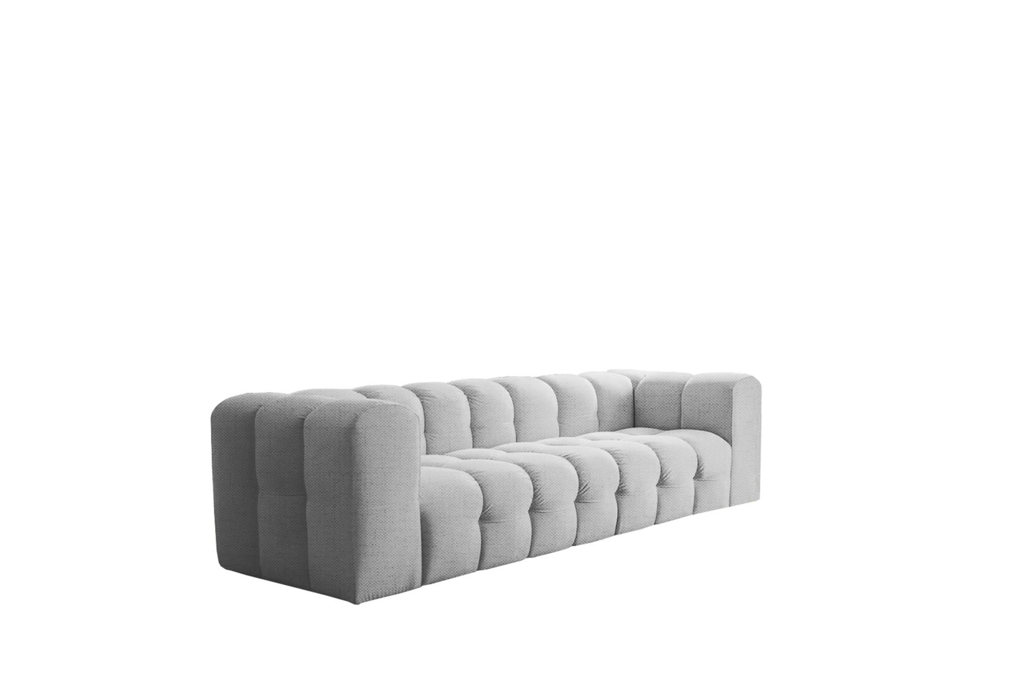 SOFA 4-sitzer Solvie In Moly - Hellgrau, Holzwerkstoff/Textil (250/75/106cm) - Fun Möbel