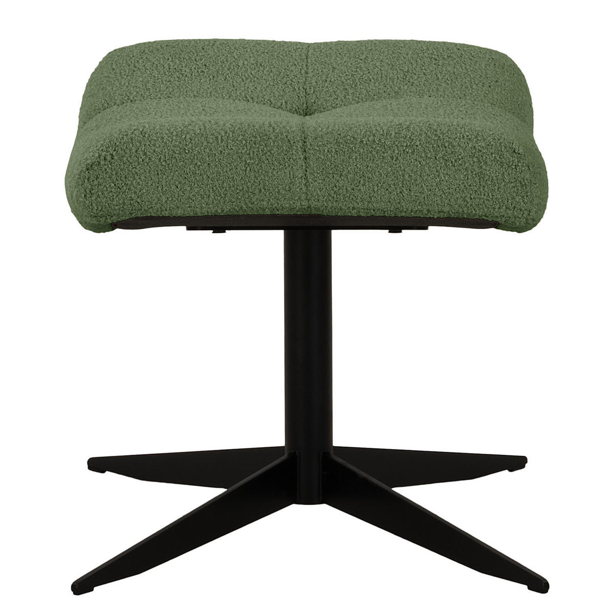 POLSTERHOCKER - Schwarz/Grün, Textil/Metall (67/47/50cm) - home24