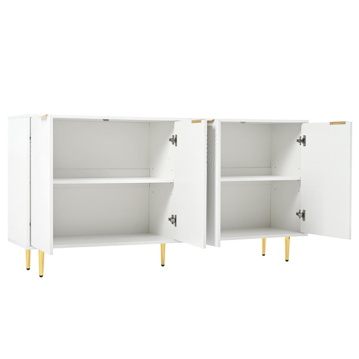 SIDEBOARD 160/40/80 cm aus MDF und Holzwerkstoff mit 4 Türen Weiß - Weiß, Holzwerkstoff (160/80/40cm) - Modenvie
