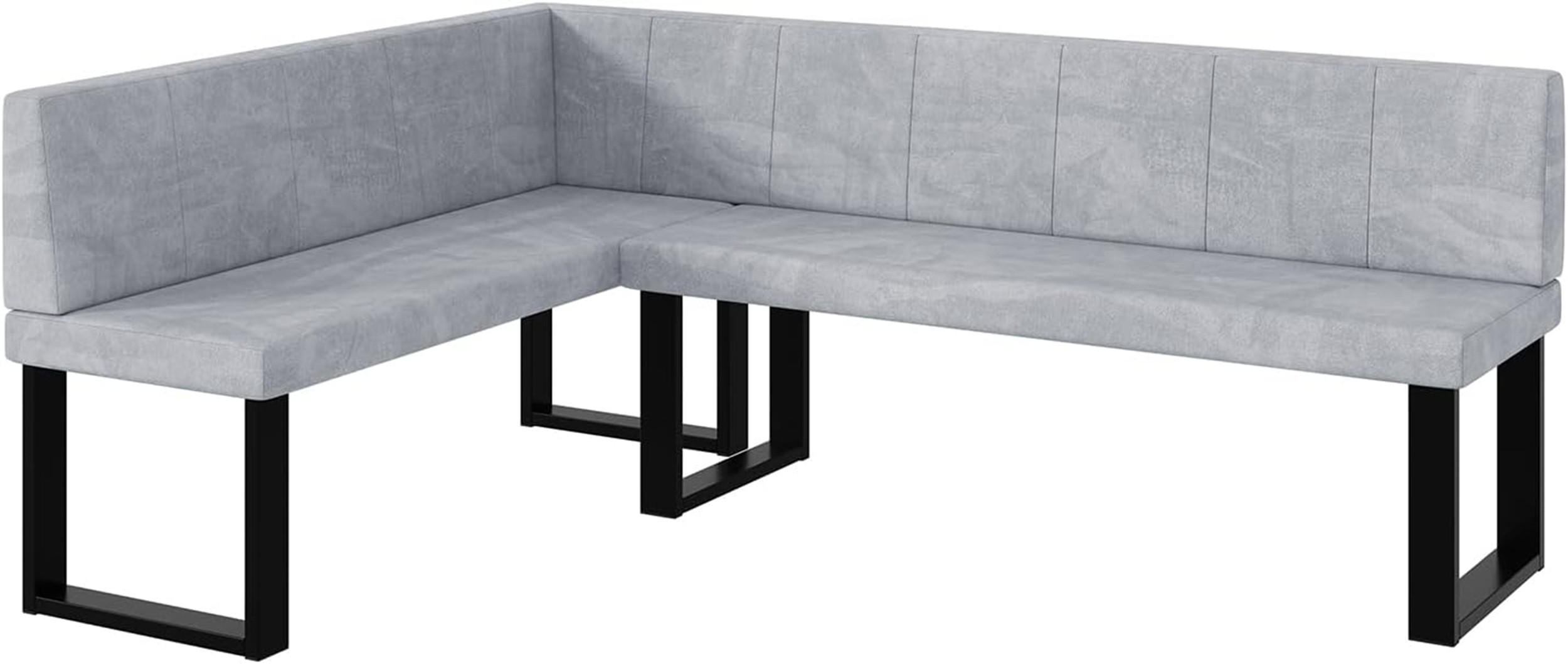 Meblini Eckbank Hellgrau 196x142 cm