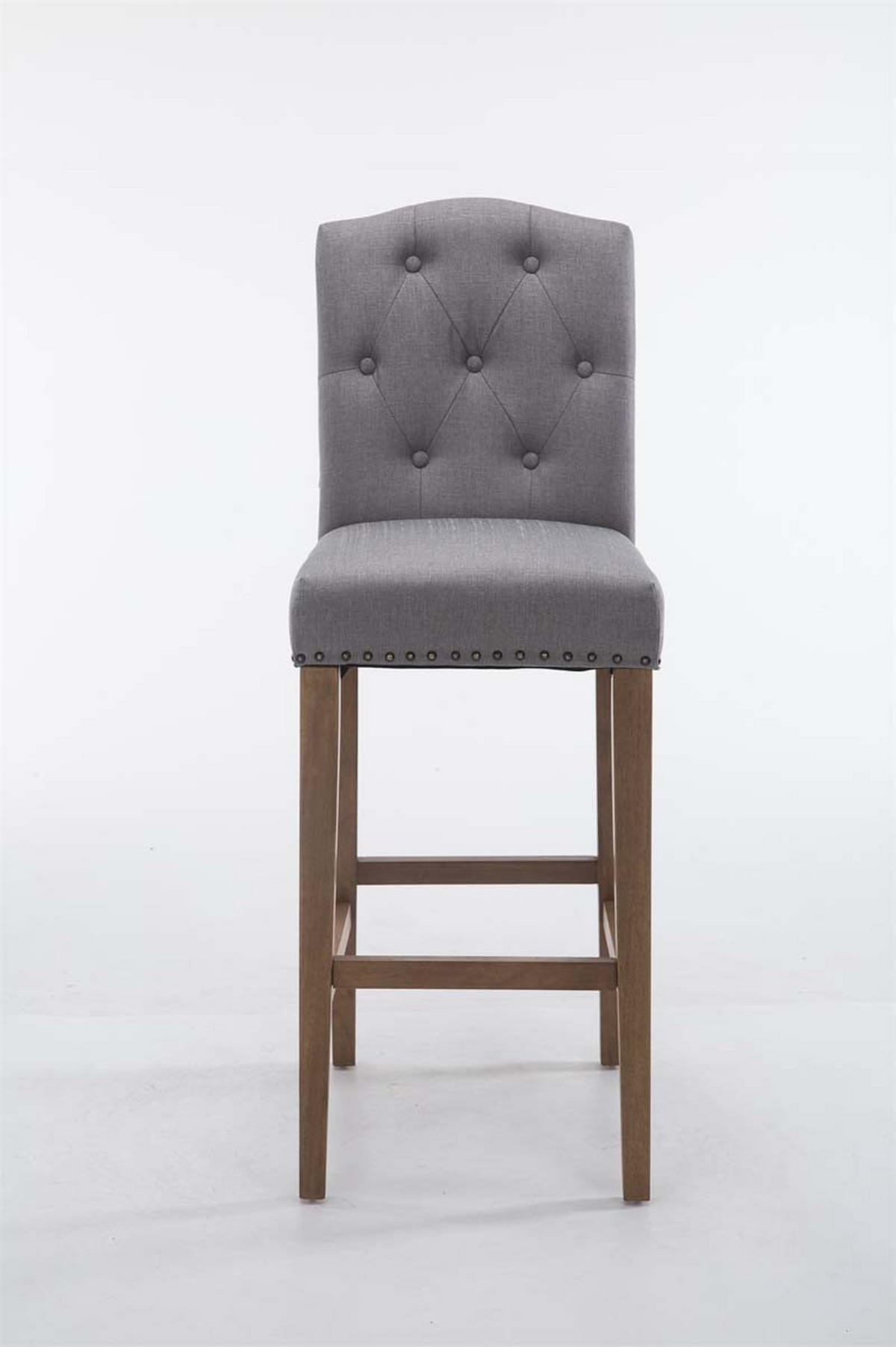 BARHOCKER Stoff hellgrau - Hellgrau/Naturfarben, Holz/Textil (42/113/57cm) - CLP