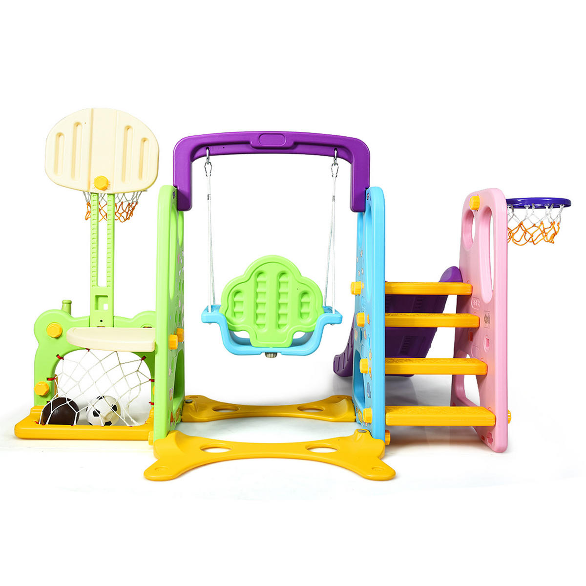SPIELPLATZ kinder 6 in 1 Multicolor - Multicolor, Kunststoff (174/115/209cm) - COSTWAY