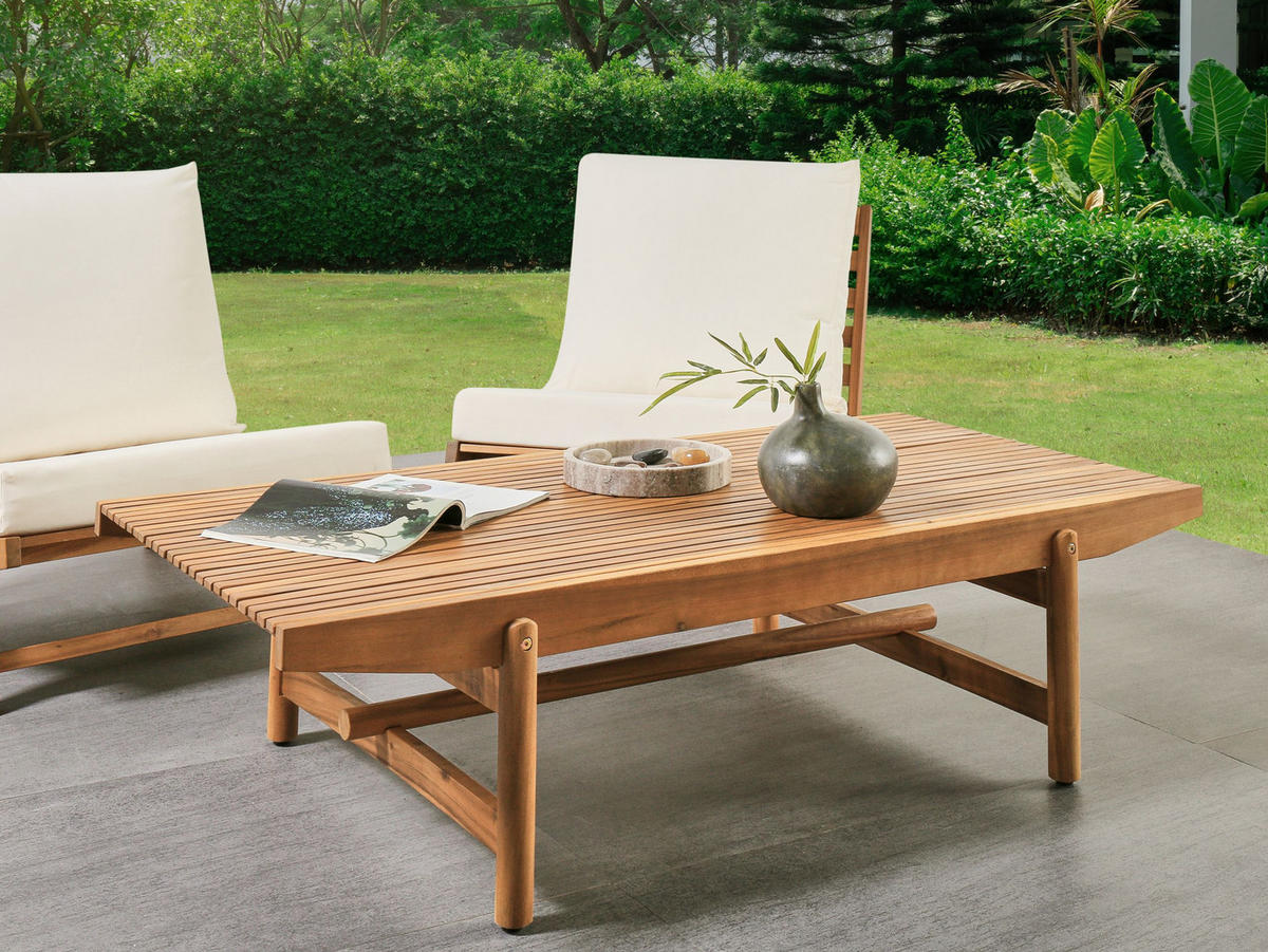 LOUNGETISCH Heller Holzfarbton Giaveno - Hellbraun, Holz (79/145/38cm) - Beliani