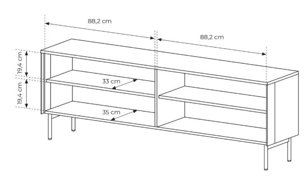 TV-SCHRANK Kaschmir LUMIN 4D LED Mit Metallgestell - Kaschmir/Beige, Holzwerkstoff (181.3/61.3/39.3cm) - Sepro Meble