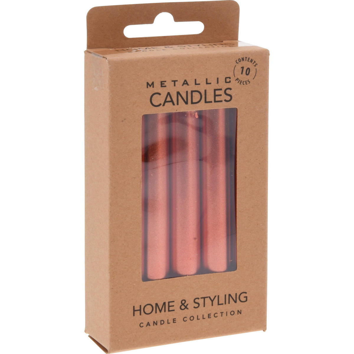TISCHKERZEN Metall aus Paraffin 1,2/1,2/10 cm - Rot, Paraffin (1.2/10/1.2cm) - Home Styling Collection