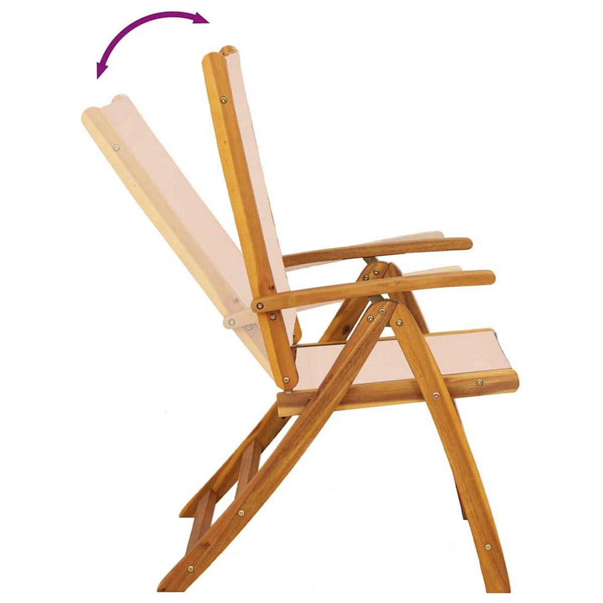 GARTEN-ESSGRUPPE 7Er Set Massivholz Akazie Und Textilene - Braun, Holz - vidaXL