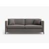 AUSKLAPPBARES-SOFA Gloria aus Samt grau 3 Sitzplätze - Grau, Textil (102/80/202cm) - Micadoni
