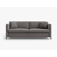 AUSKLAPPBARES-SOFA Gloria aus Samt grau 3 Sitzplätze - Grau, Textil (102/80/202cm) - Micadoni