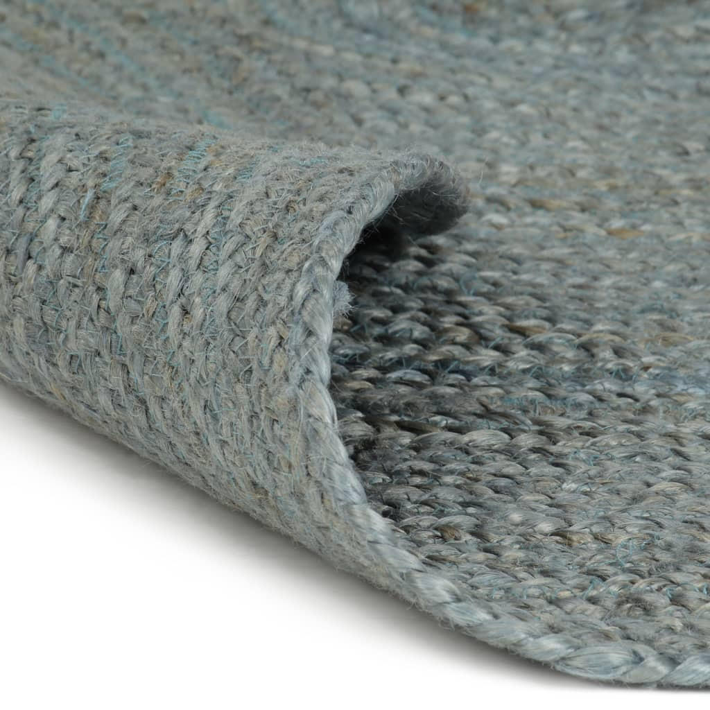 TEPPICH Handgefertigt Jute Rund 120 cm Olivgrün - Grün, Textil (120/120cm) - furnicato
