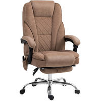 BÜROSTUHL in Braun 67x72x119 cm mit Massagefunktion, Lendenwärme und Fußstütze - Braun, Textil (72/119/67cm) - IVMEU