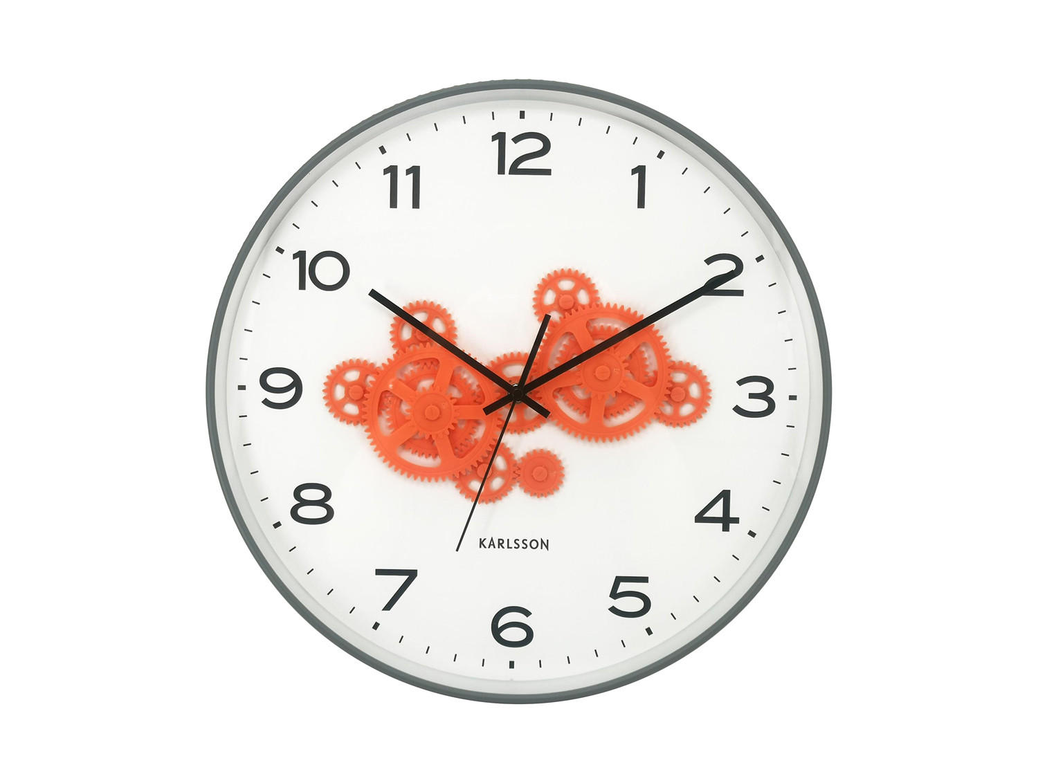WANDUHR Open Gear Grau 40/5.66/40 cm - Grau, Kunststoff (5.66/40/40cm) - Karlsson