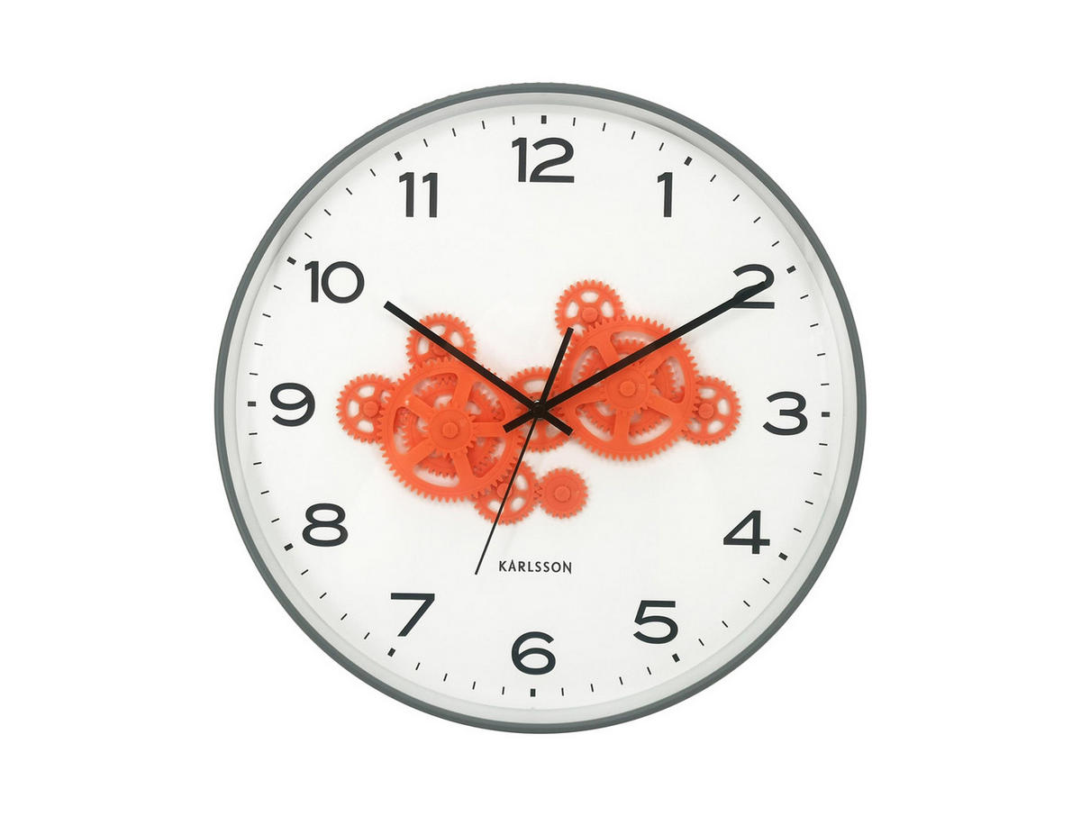 WANDUHR Open Gear Grau 40/5.66/40 cm - Grau, Kunststoff (5.66/40/40cm) - Karlsson