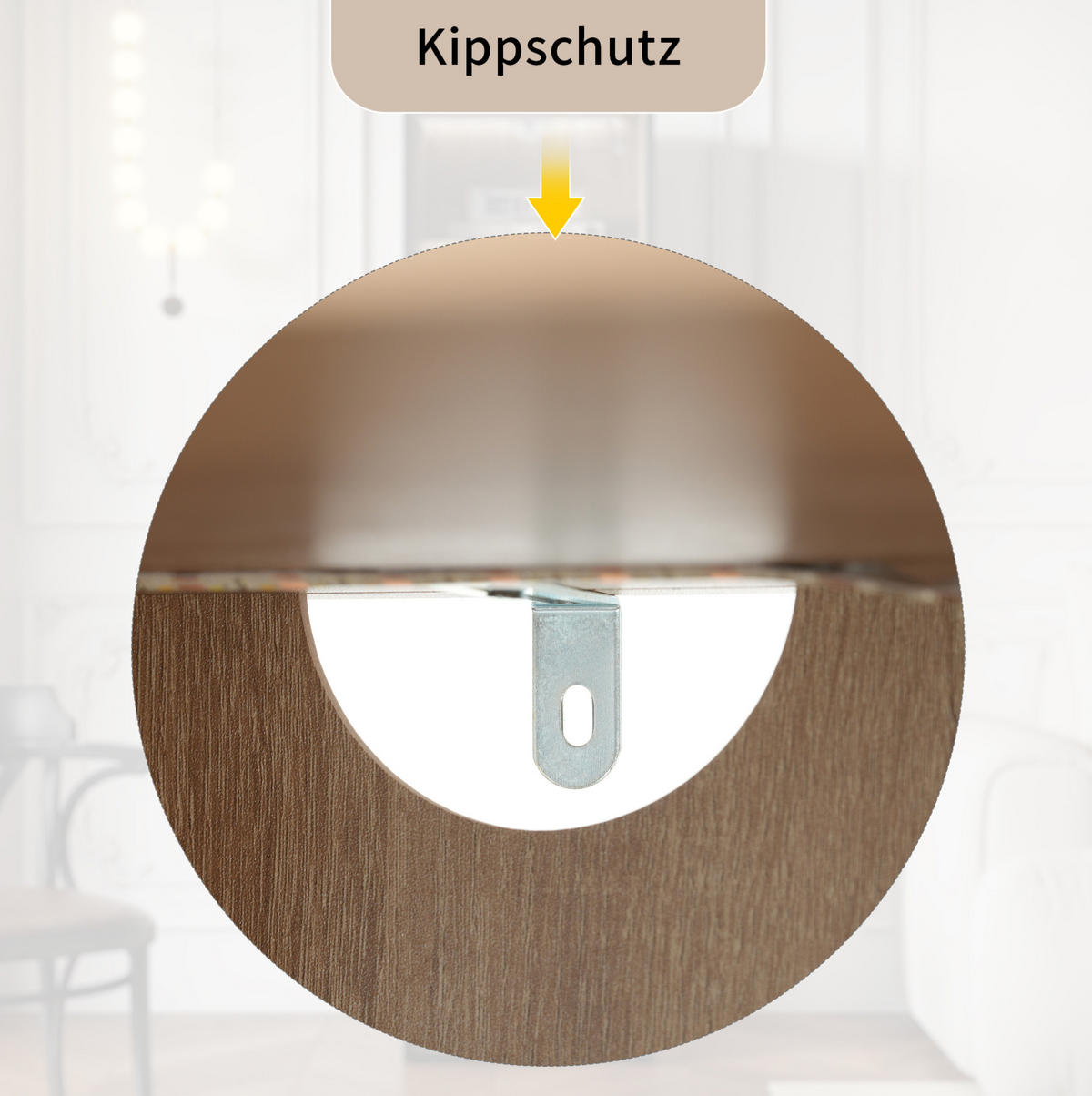 HOCHSCHRANK 40x34.5x165 cm Naturfarben mit gehärtetem Glas & offenen Fächern - Naturfarben, Holzwerkstoff (40/165/34.5cm) - Modfu