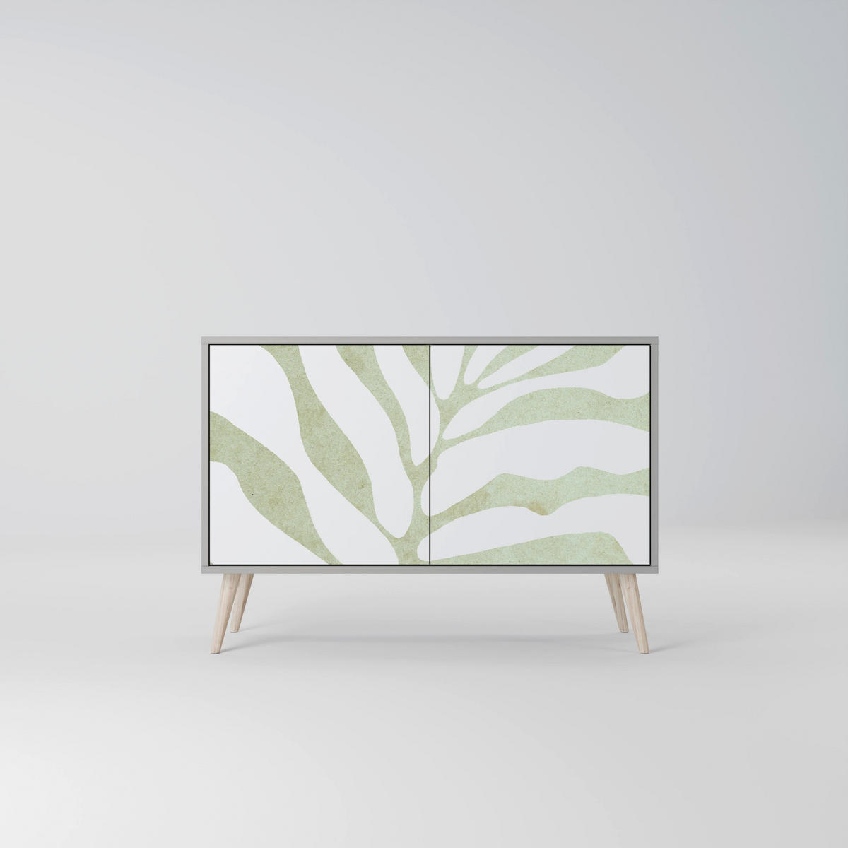 SIDEBOARD BOTANICAL SPARK, Eicheneffekt, 111x42x77,5 cm, 2 Türen - Eichefarben/Buchefarben, Holzwerkstoff/Buchenholz (111/77.5/42cm) - SpaceRebels