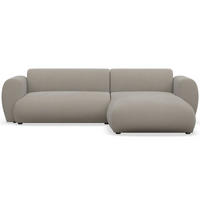 ECKSOFA Emia Greige rechts - Taupe/Schwarz, Kunststoff/Textil (156/262cm) - Selsey