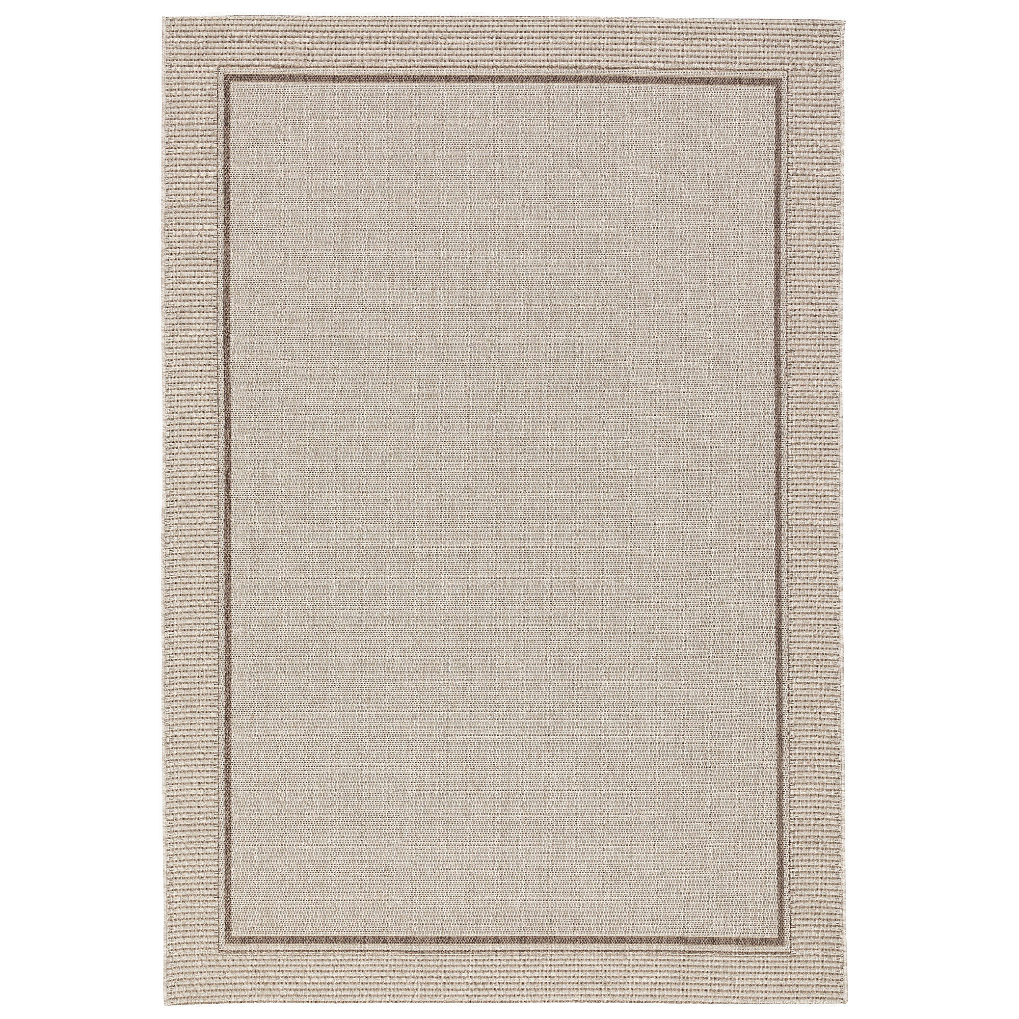 IN & OUTDOOR TEPPICH NATUR PANAMA BORDÜRE - Grau, Textil (140/200cm) - Pergamon