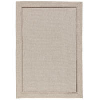 IN & OUTDOOR TEPPICH NATUR PANAMA BORDÜRE - Grau, Textil (140/200cm) - Pergamon