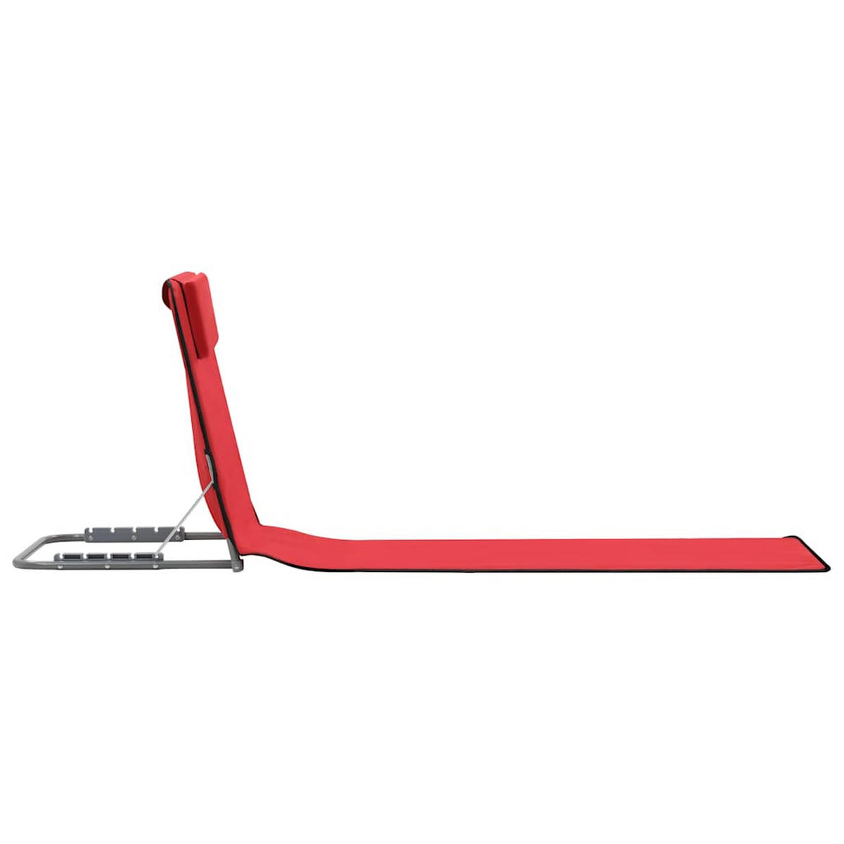 KLAPPBARE Strandmatte 2Er Set Stahl Und Stoff Rot - Rot, Metall (53/47/160cm) - vidaXL