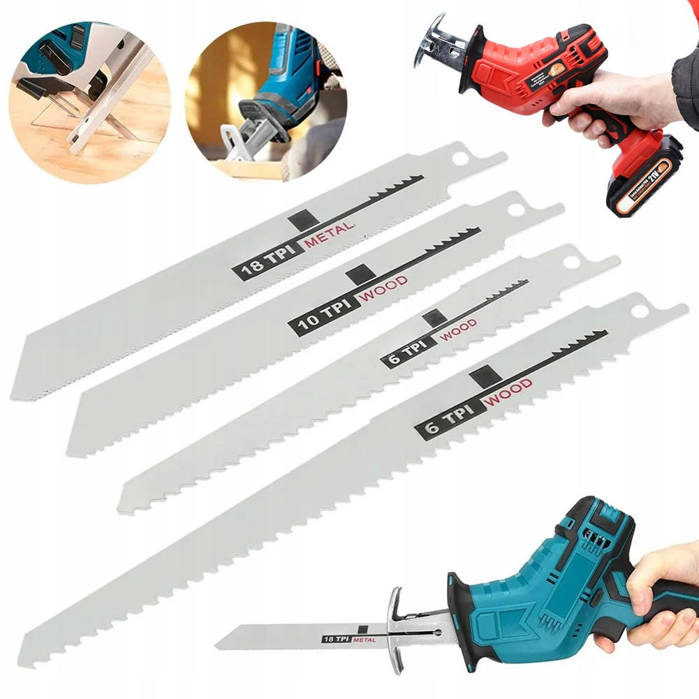 SÄBELSÄGEBLATT Universal 4-tlg. Set, 3x 150 mm 1x 200 mm, 19 mm, 6/10/18 TPI, Holz/Metall/PVC - Multicolor, Kunststoff/Metall (10/10/10cm)