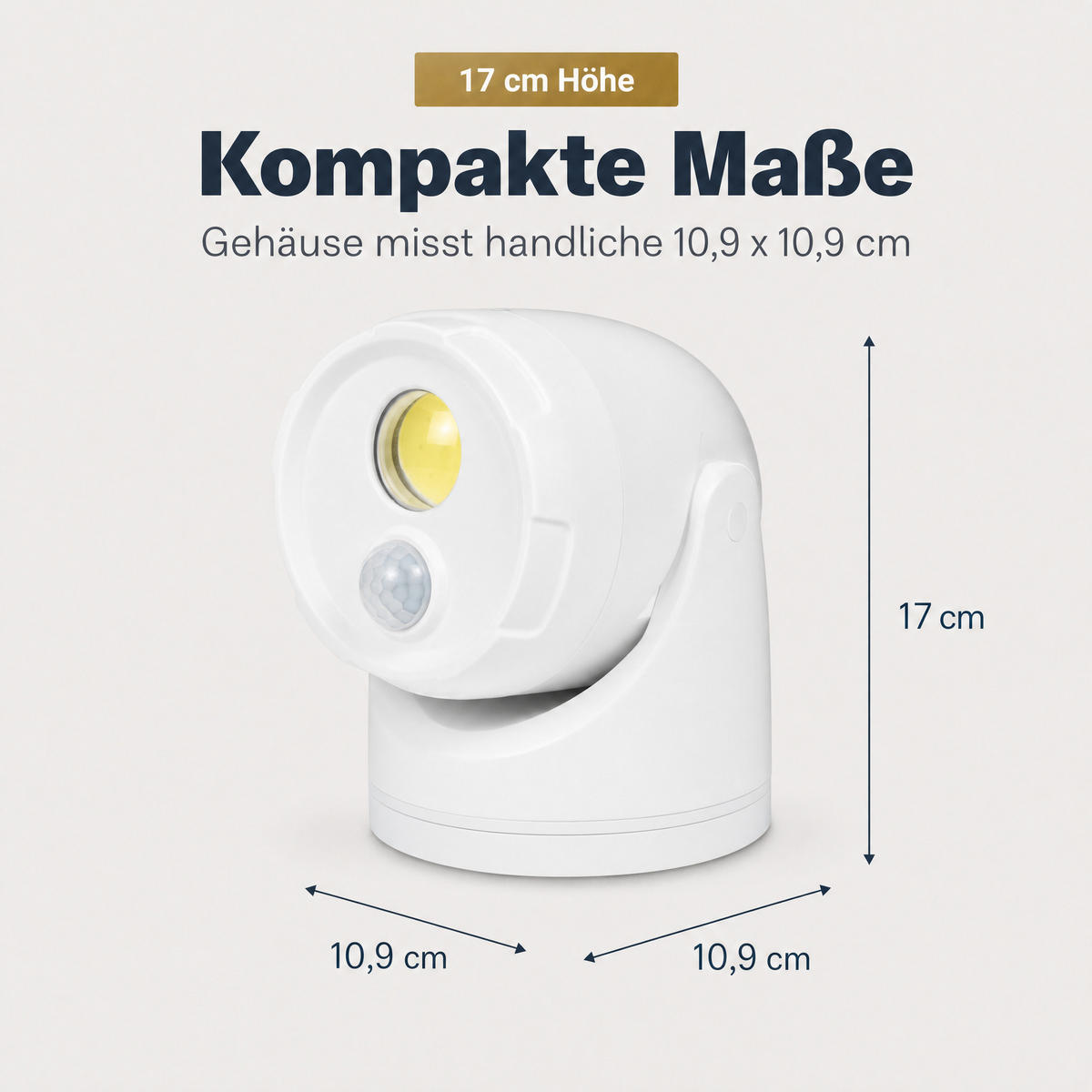 LED-BATTERIE-SPOT-STRAHLER - mit Bewegungsmelder und Erdspieß für Außenbereich, 3er-Set D-Batterien inklusive - Weiß, Kunststoff (10.9/10.9/17cm) - Northpoint