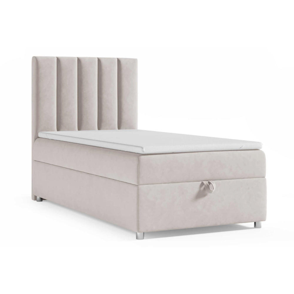 BOXBETT mit Bettkasten Trinity K10-SINGLE Bonellfederkern inkl. Topper - Creme, Holz/Holzwerkstoff (90/200cm) - Best For Home