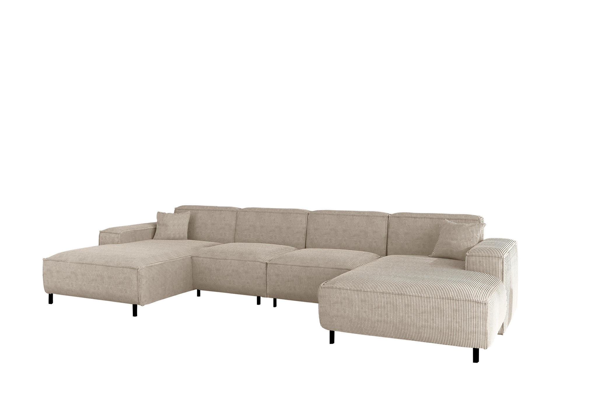 WOHNLANDSCHAFT Gloria In Scala - Sandfarben, Holzwerkstoff/Textil (378/73/165cm) - Fun Möbel