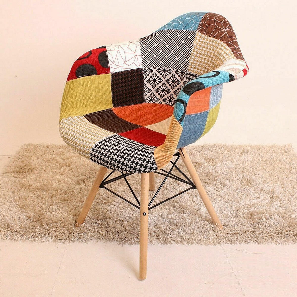 ARMLEHNSTUHL Stoff Mehrfarbig - Multicolor, Holz (63/83/50cm) - Life Interiors