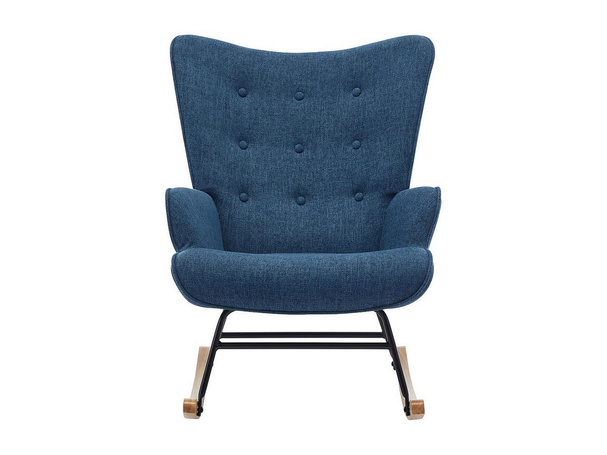 SCHAUKELSESSEL - melierter Stoff - Blau - ELMINA II - Blau, Textil (86/91/68cm) - Vente-Unique