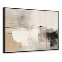 LEINWAND Bilder mit Rahmen - Abstrakt - Kunst - Grau - 120x80 - Hellgrau, Textil (120/80cm) - MuchoWow