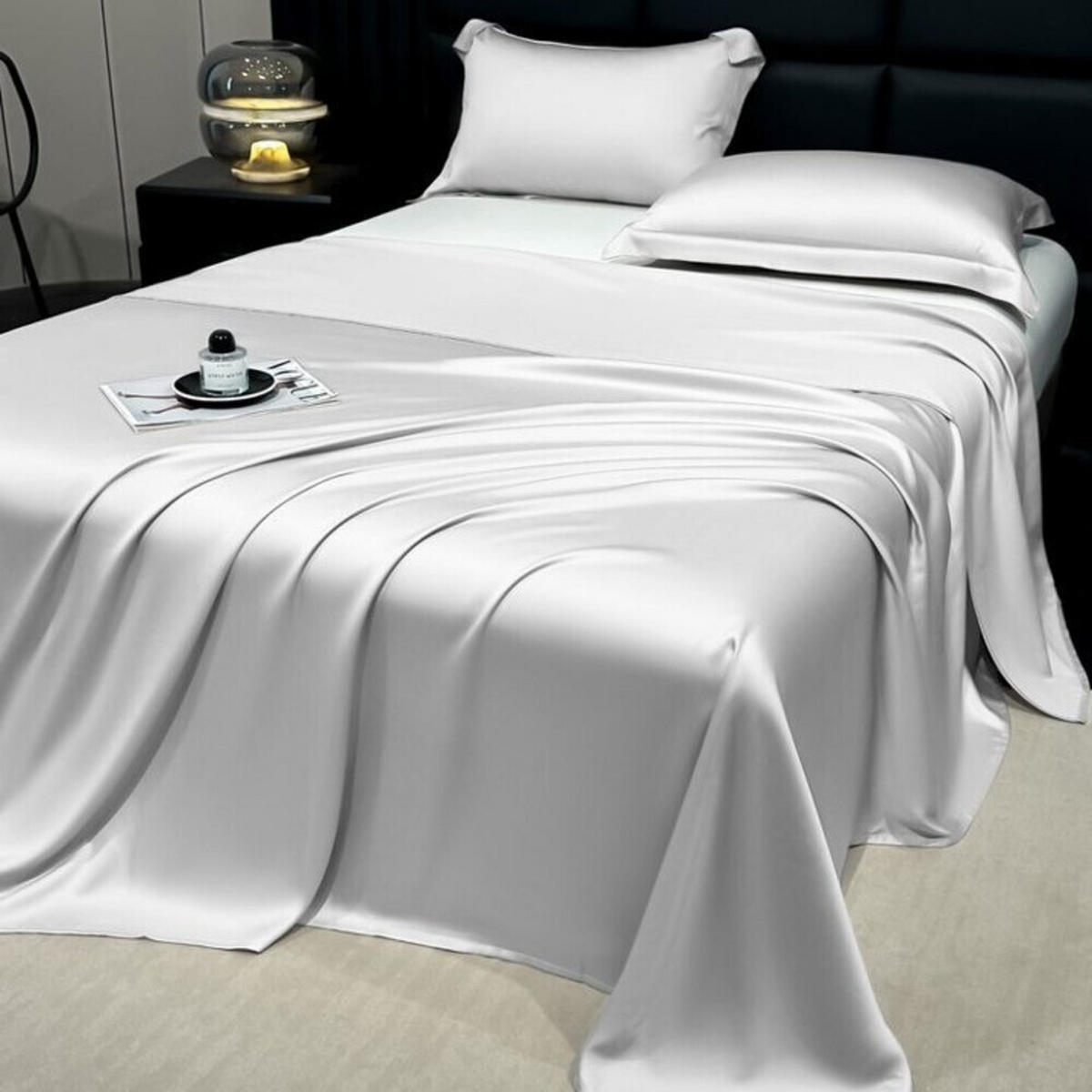 BETTWÄSCHE,SILBER, Eisseidenstoff, 230 x 120 cm - Grau, Textil (120/230cm) - Authentics