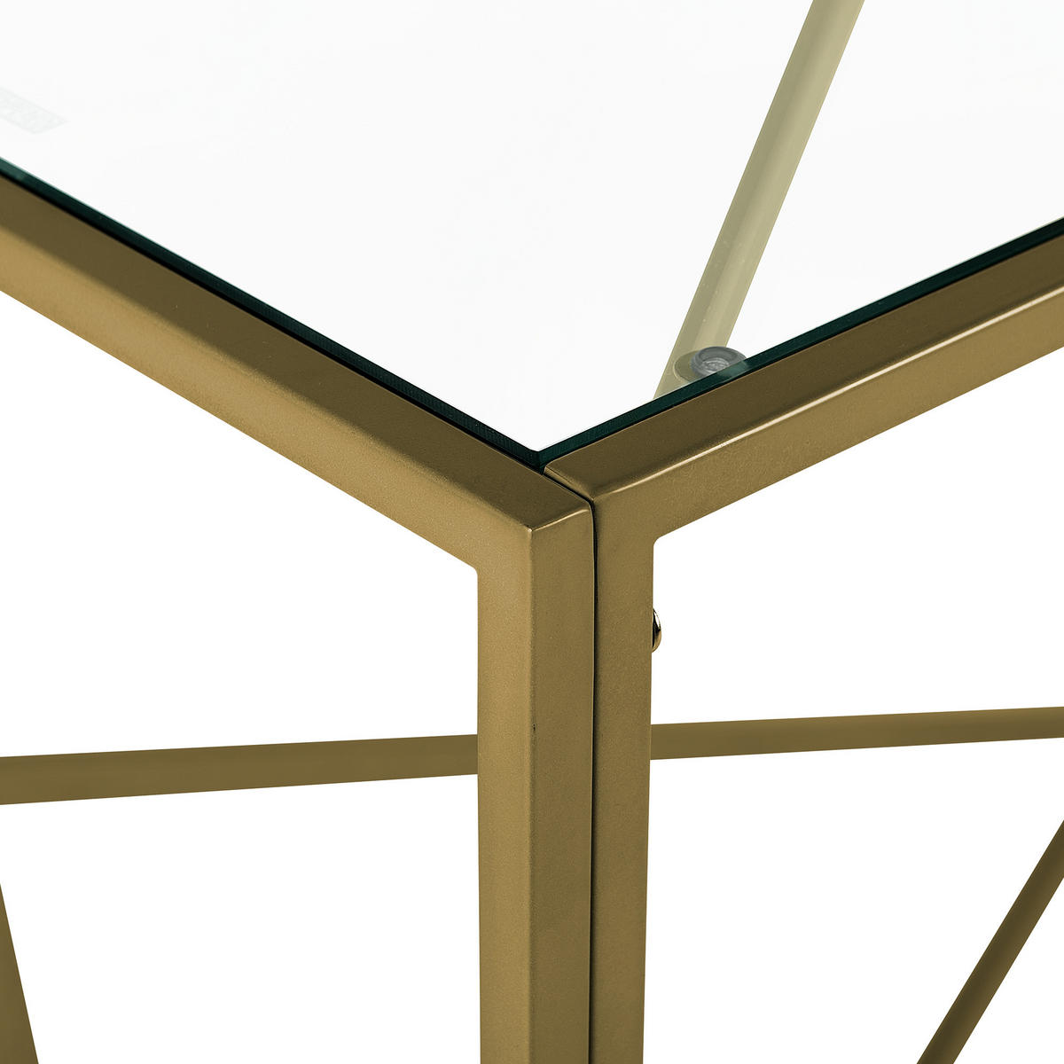 KONSOLENTISCH Glas gold Orland - Transparent/Goldfarben, Glas (40/100/85cm) - Beliani