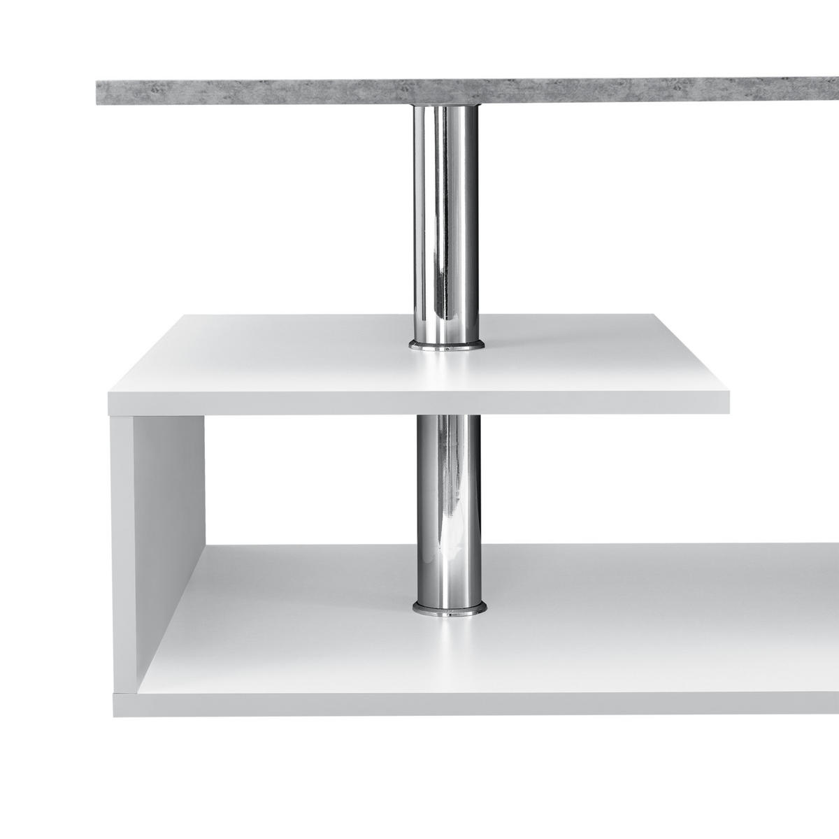 COUCHTISCH Haarlem 50/90/41 - Hellgrau/Weiß, Holzwerkstoff (90/50/41cm) - [en.casa]