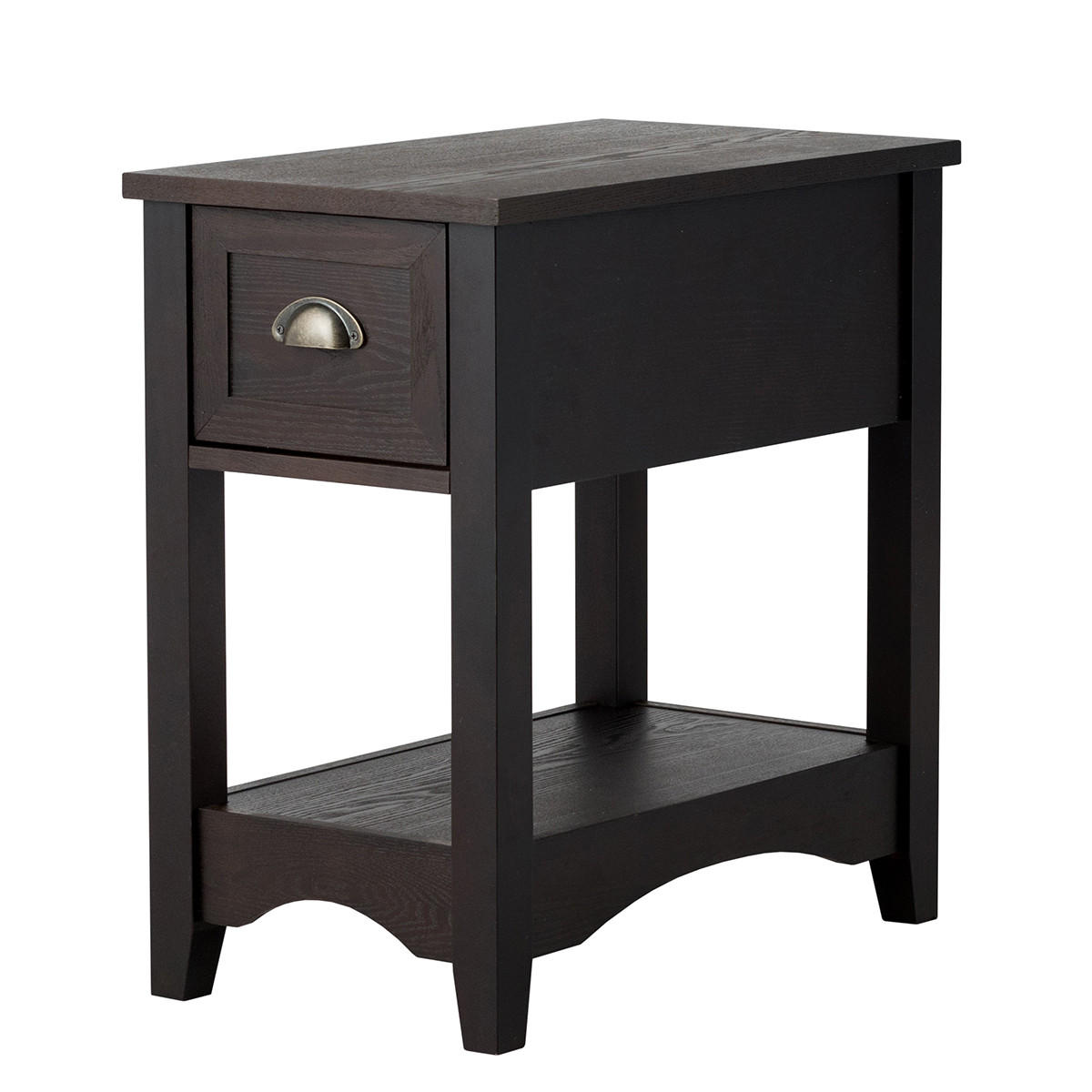 BEISTELLTISCH 59cm Dunkelbraun - Braun, Holz (56/33/59cm) - COSTWAY