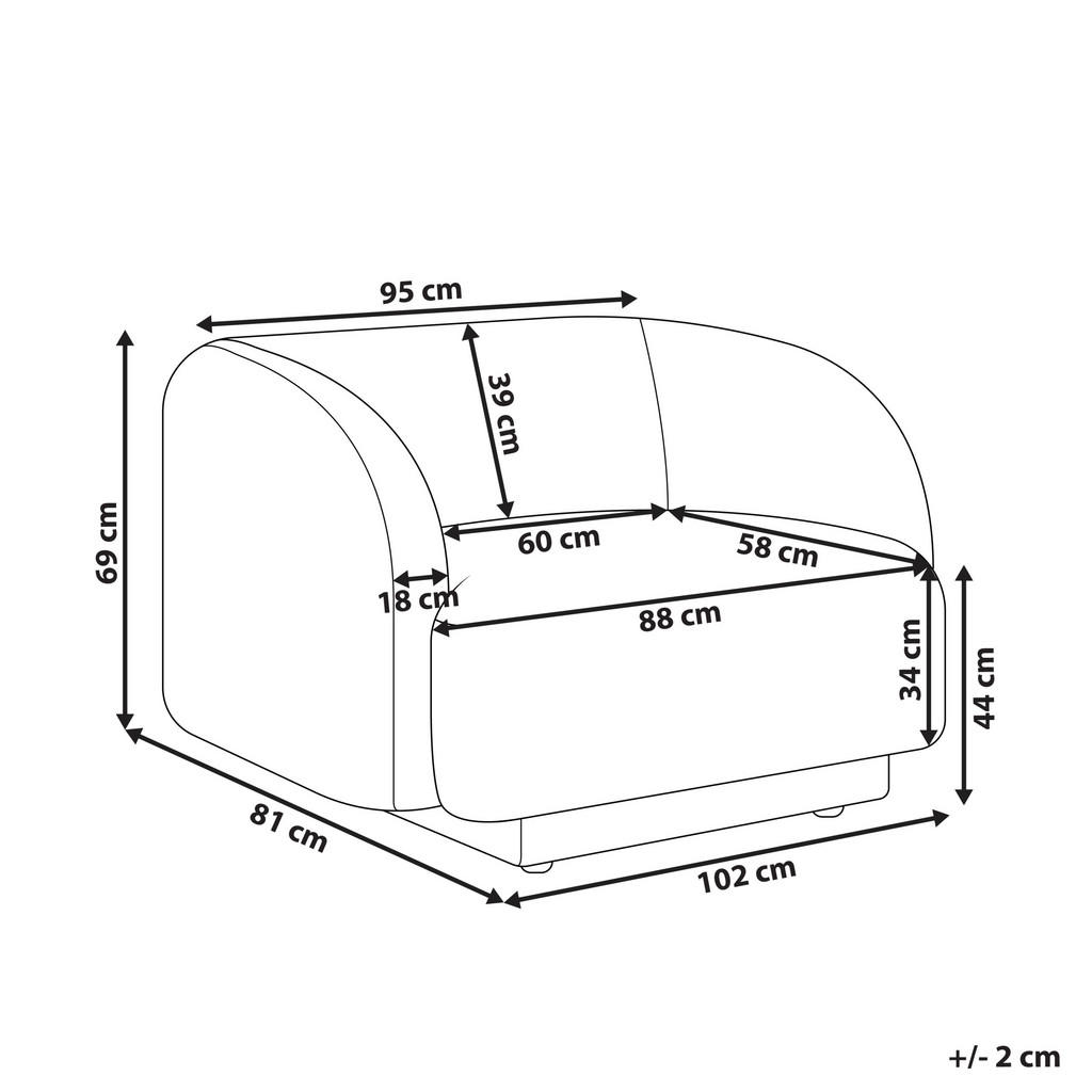Thumbnail - Beliani Sessel, Taupe, Textil, 102x69x81 cm, Wohnzimmer, Sessel, Polstersessel