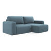 ECKSOFA mit Schlaffunktion rechts Strukturstoff Stoff Blau - Blau/Schwarz, Kunststoff/Textil (244/149cm) - Makamii