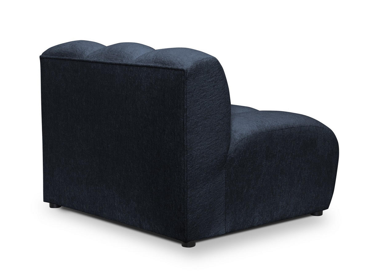 SOFAELEMENT Chenille Stoff Blau - Blau/Schwarz, Holzwerkstoff/Kunststoff (90/70/89cm) - Makamii