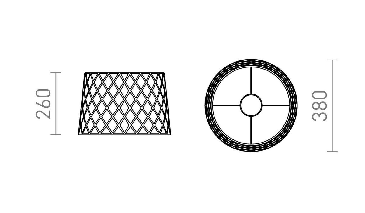 LEUCHTE BEAT 38 Schwarz 15 W - Schwarz, Metall (38/38/26cm) - Rendl