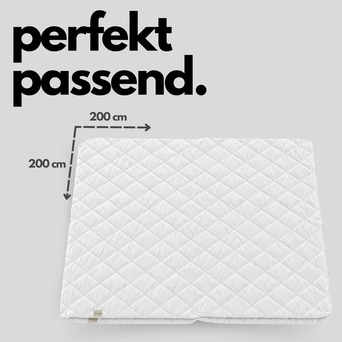 BETTDECKE 200x200 cm, 2-teilige Ganzjahresdecke atmungsaktiv - Weiß, Naturmaterialien/Textil (200/200cm) - Sämann – make a difference.