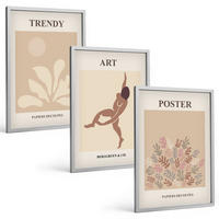 BILDER SET 3er Set - 40x60 cm Silberner Rahmen - Matisses abstrakte Formen - Silberfarben, Kunststoff (40/60cm) - TULUP