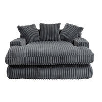 CHAISELONGUE Cord mit 3 Kissen 125/155/63 cm Dunkelgrau - Dunkelgrau, Textil (63/125/155cm) - Redom
