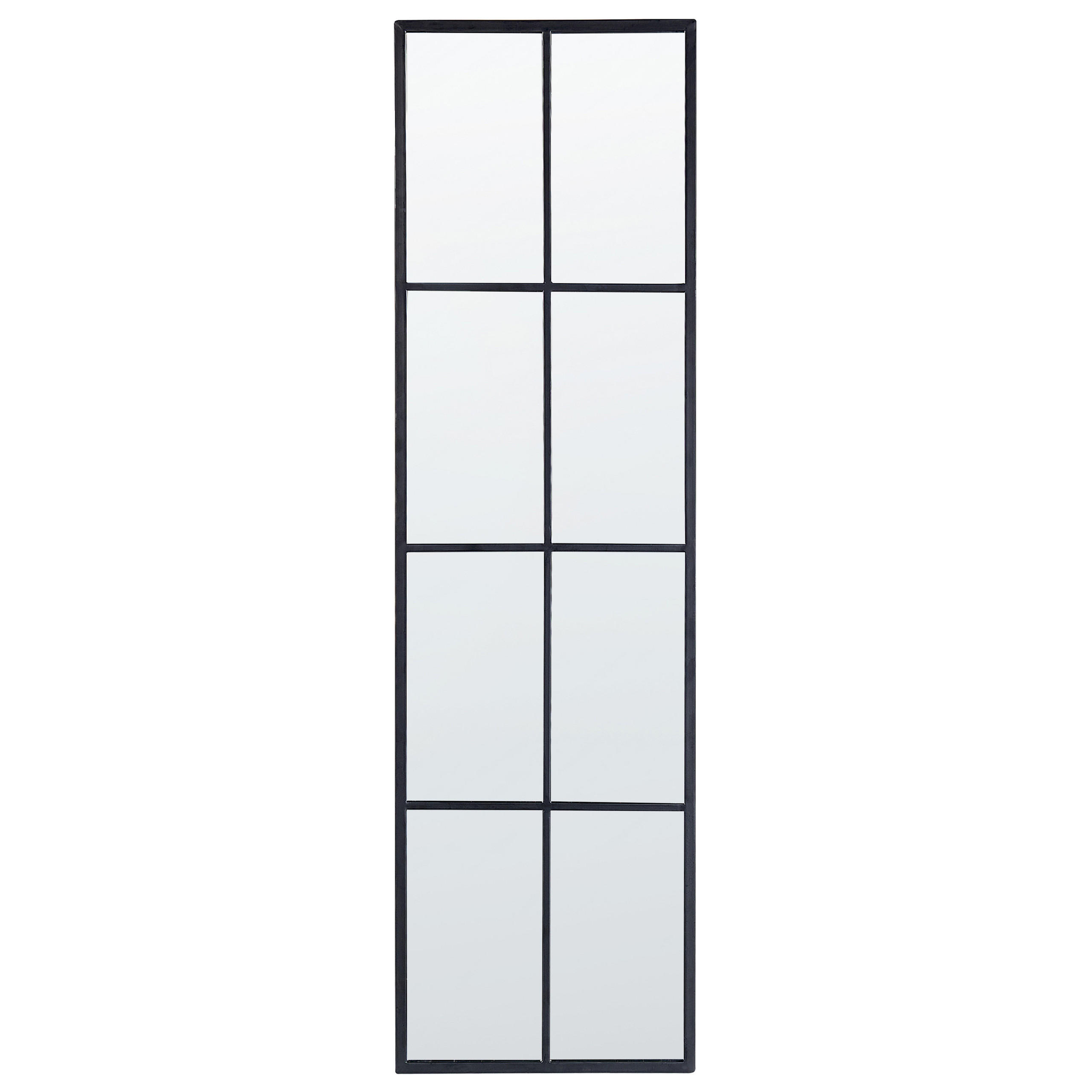WANDSPIEGEL schwarz Fensteroptik 38/132 cm Camon - Schwarz, Metall (38/132/3cm) - Beliani